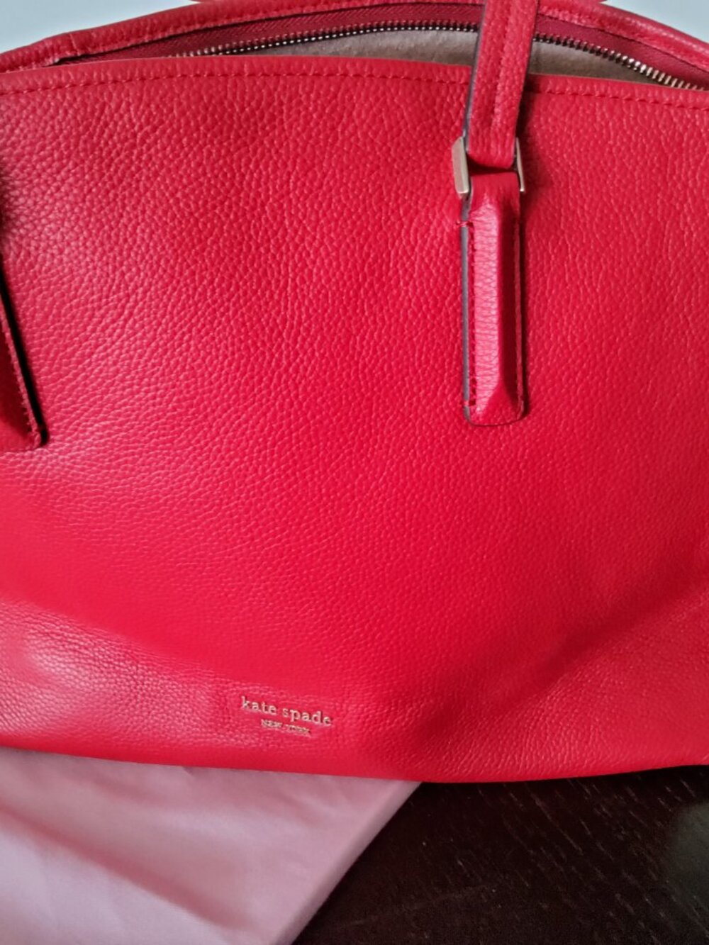 Kate Spade Red Shoulder Carry all bag with dust cover NWT